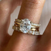 Inlaid Two-piece Egg-shaped Zircon Creative Ring