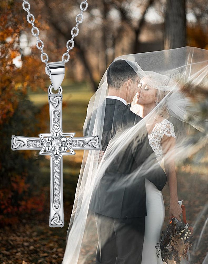 A Guiding Light Female Pendant Cross Necklace