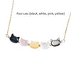 Women's Colorful Shell Cat Necklace Bracelet