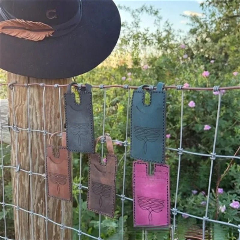 Western Boot Wallet With Snap Strap