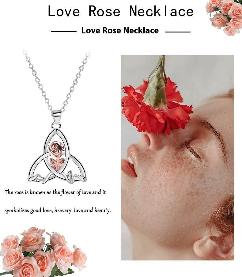 European And American Style Irregular Rose Necklace