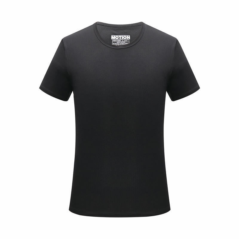 Ice Silk Small Checkered Sports Quick-drying Short-sleeved T-shirt