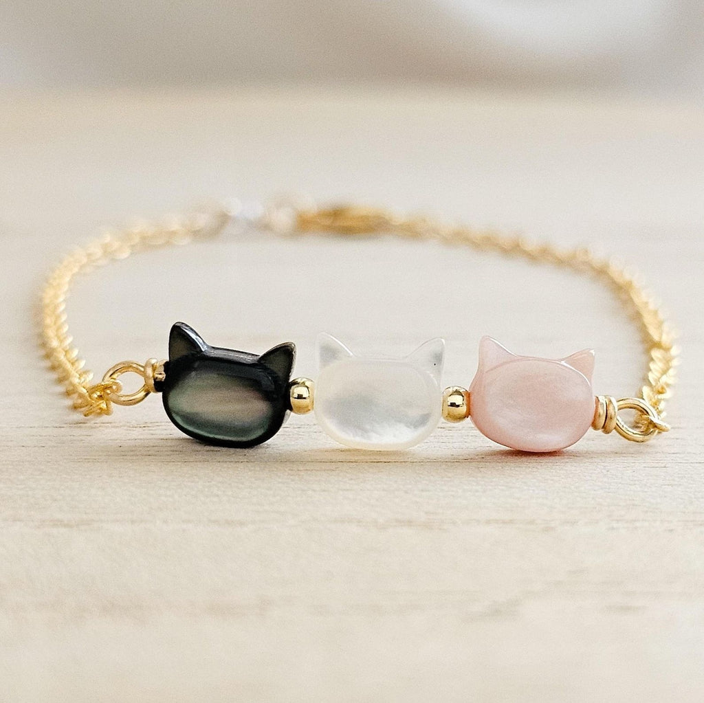 Women's Colorful Shell Cat Necklace Bracelet