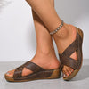 Women's Cross Wedge Platform Beach Casual Sandals