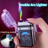 Transparent Shell Double Arc Lighter  Waterproof And Windproof Outdoor Lighter Lighting Multi-purpose Electronic Cigarette Lighter