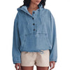 Women's Fashion Denim Hoodie Button Pullover Jacket