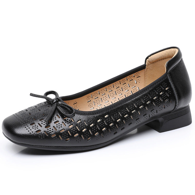 Summer Genuine Leather Breathable Low-cut Women's Shoes