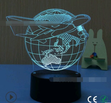 Led night light owl 3D table lamp can touch colorful