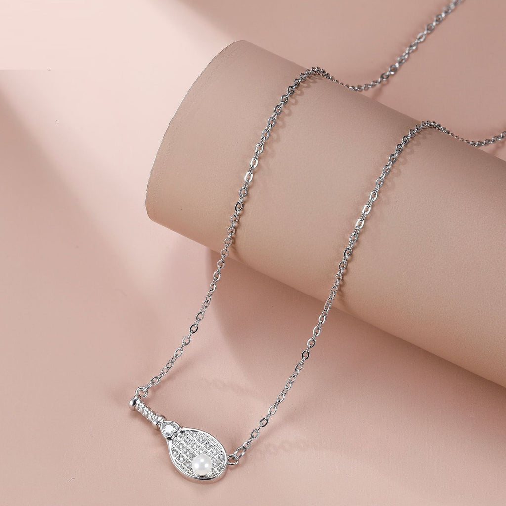 European And American Badminton Racket Necklace Women's Advanced Simple Jewelry