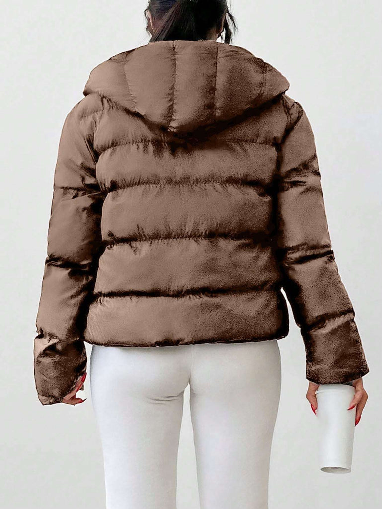 Women's Casual Solid Color Zipper Hoodie Jacket