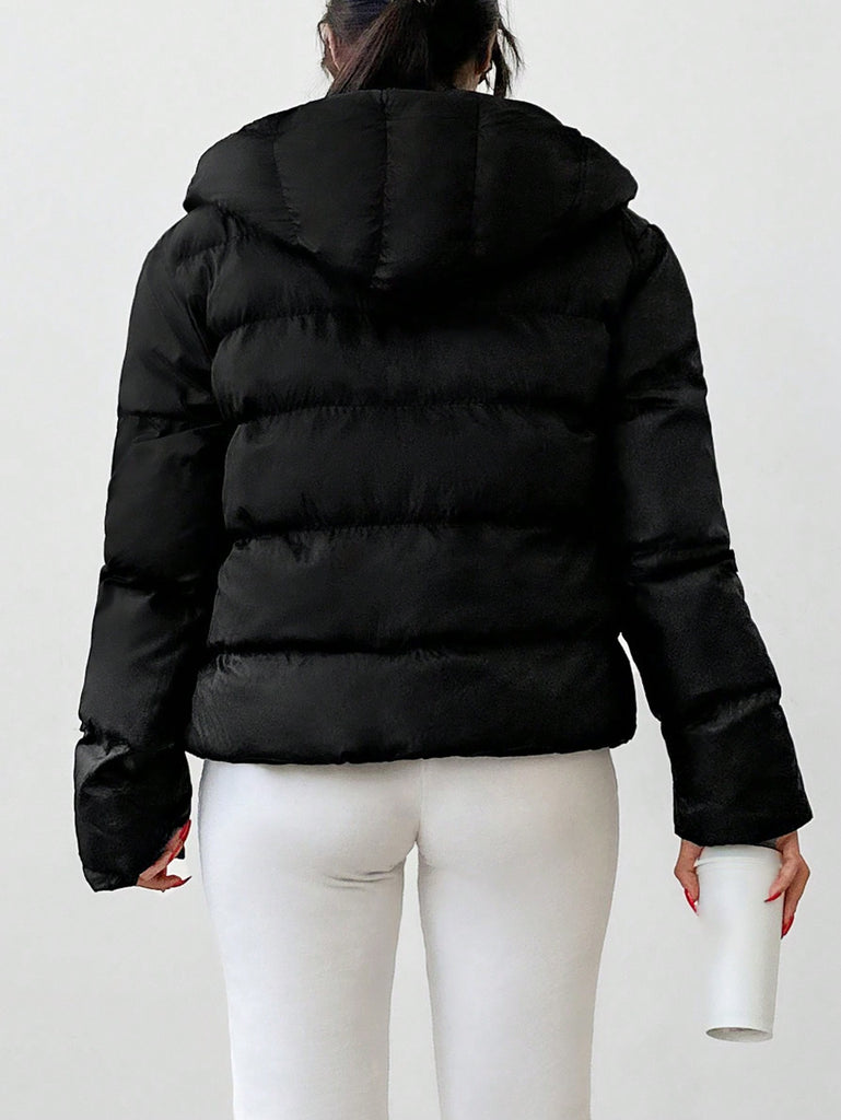 Women's Casual Solid Color Zipper Hoodie Jacket