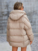 RueChic Zipper Closure Hooded Padded Jacket