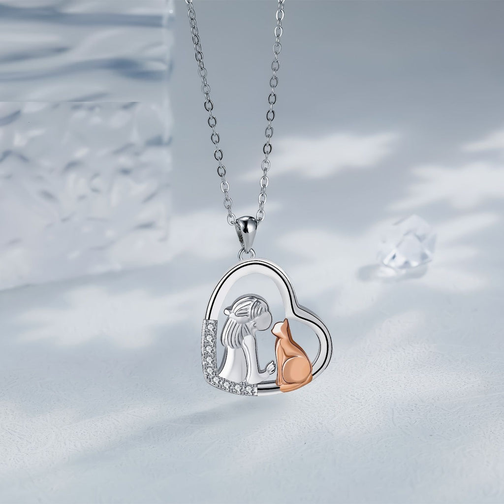 Love Girl And Cat Series Necklace Female Fashion Personality