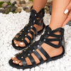 Women's Zipper Flat Casual Plus Size Roman Sandals
