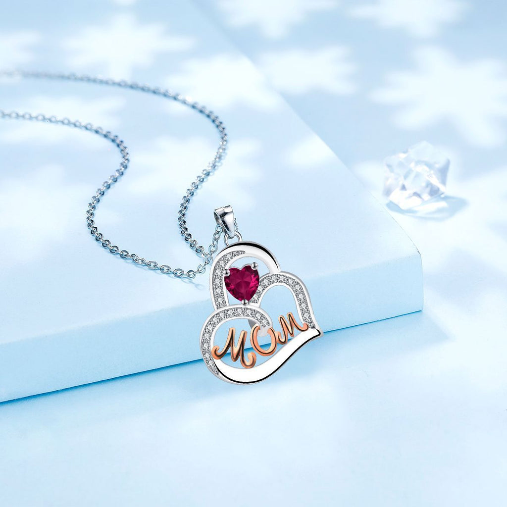 High-grade MOM Necklace Women's Mother's Day Jewelry Heart-shaped Pendant