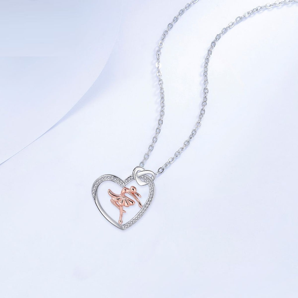 Heart-shaped Necklace Female Ballet Girl Clavicle Chain