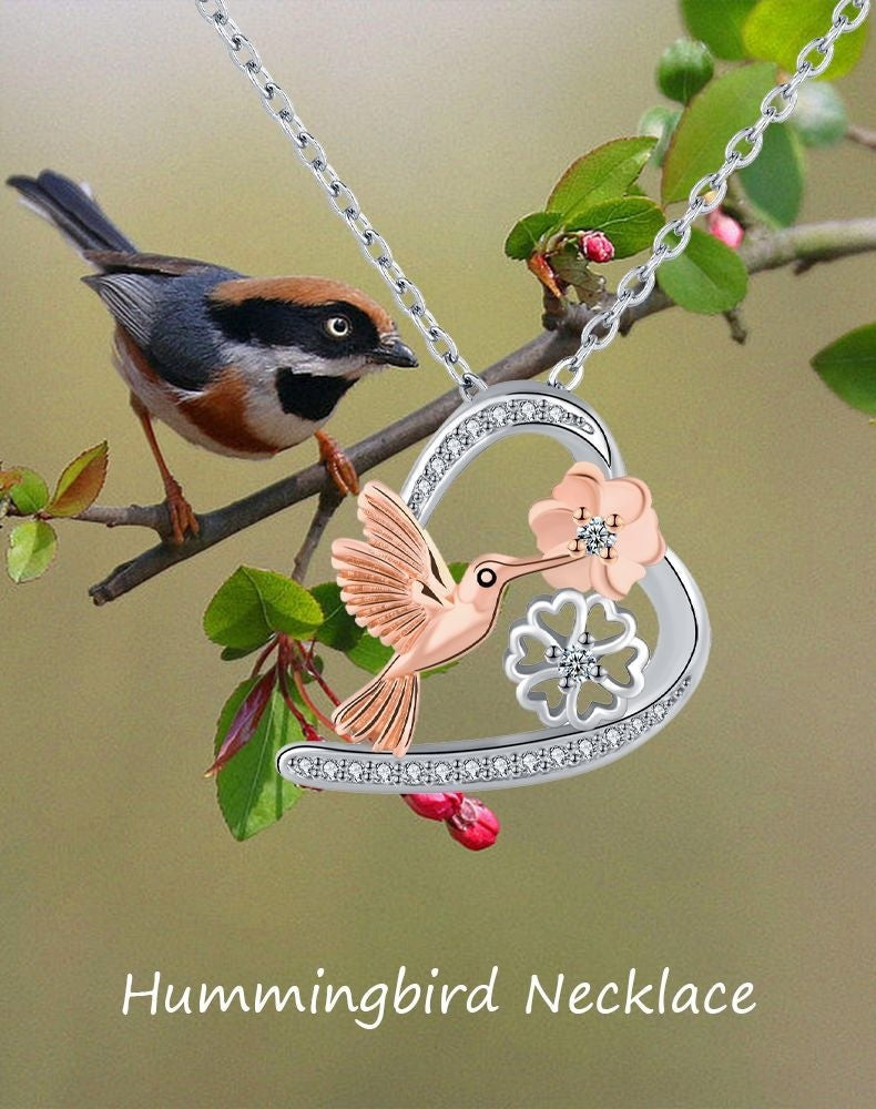 European And American Style Fresh Chrysanthemum Bird Ornament Love Necklace For Women