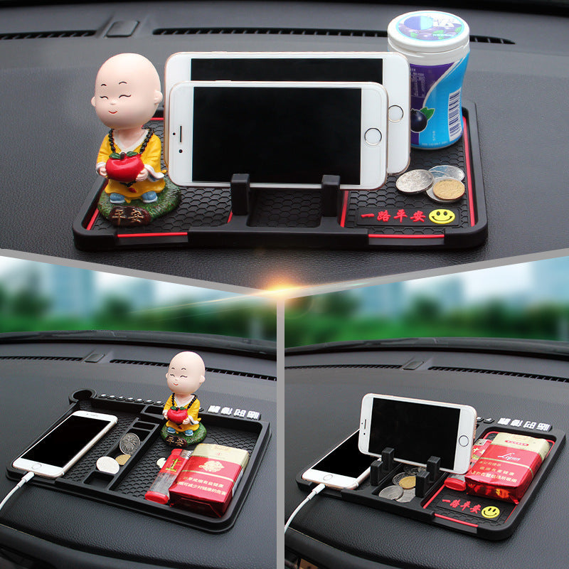 Car mobile phone bracket car anti-skid pad car car navigation device anti-mite pad instrument panel multi-function storage pad
