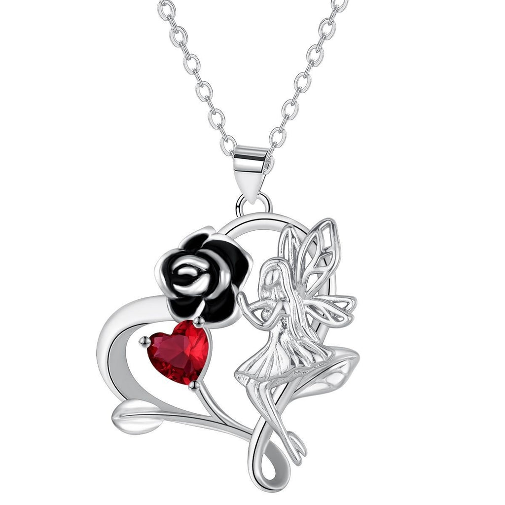 European And American Fashion Rose Flower Fairy Section Necklace Female Romantic