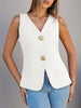 Vest Jacket Women's Slit Slim Fit