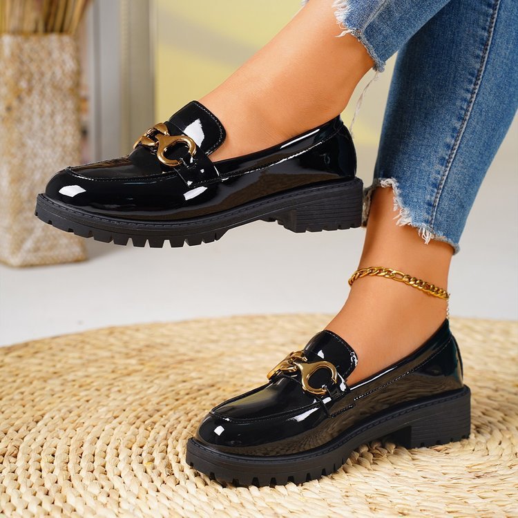 Chunky Heel Round Toe Pumps Women's Shoes Thick Sole