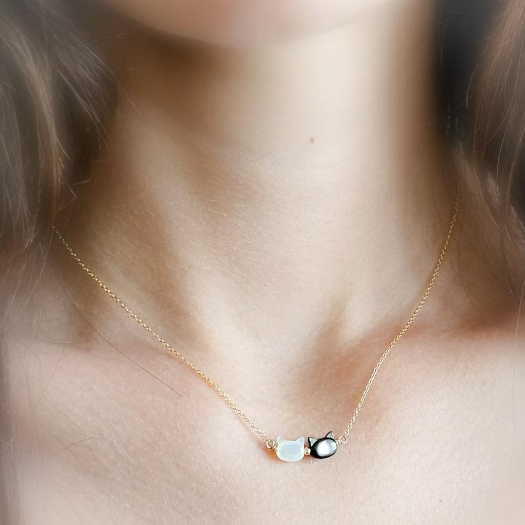 Women's Colorful Shell Cat Necklace Bracelet