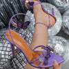Women's Pointed-toe Three-dimensional Butterfly Stiletto Heel Sandals
