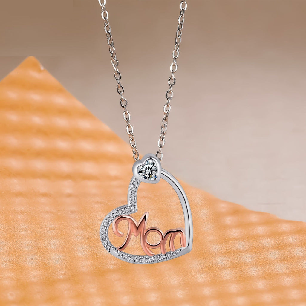 European And American Style Jewelry Heart-like Buckle Mom Necklace For Mother Jewelry Gift