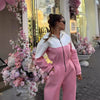 Women's European And American Style Sports Casual Contrast Color Jumpsuit