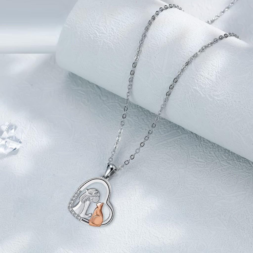 Love Girl And Cat Series Necklace Female Fashion Personality
