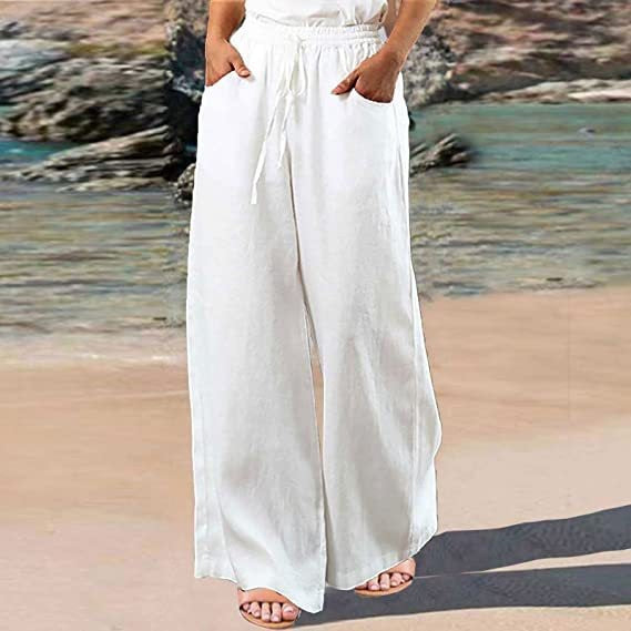 Loose Cotton And Linen Wide Leg Pants