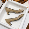 Square Buckle Flats Patent Leather Square Toe Low-cut Shoes