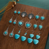 European And American Ins Style Alloy Distressed Geometric Moonstone Eardrops