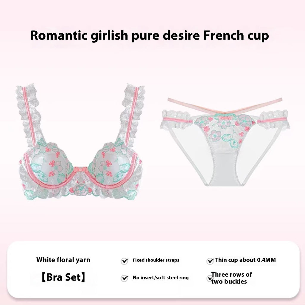 Lace Embroidery Lingerie Set