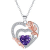 European And American Style Jewelry Vintage Rose Heart Pendant Mom Necklace For Mom Jewelry Gift