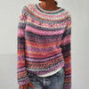 Women's Printed Wear Crew Neck Casual Sweater