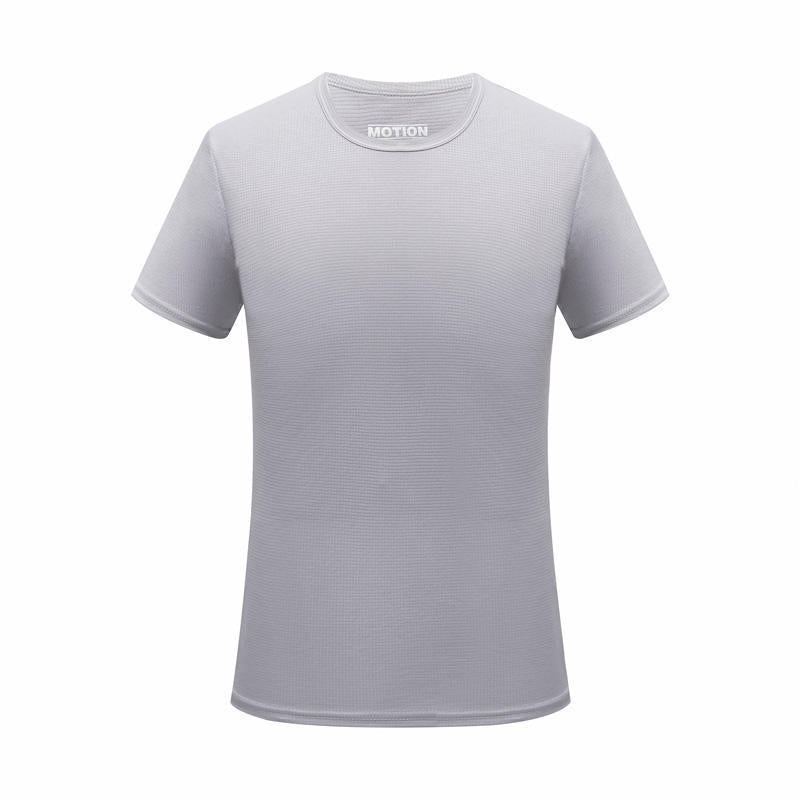 Ice Silk Small Checkered Sports Quick-drying Short-sleeved T-shirt