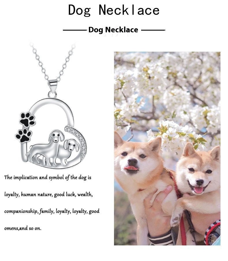 European And American Fashion Love Pet Dog Personality Necklace