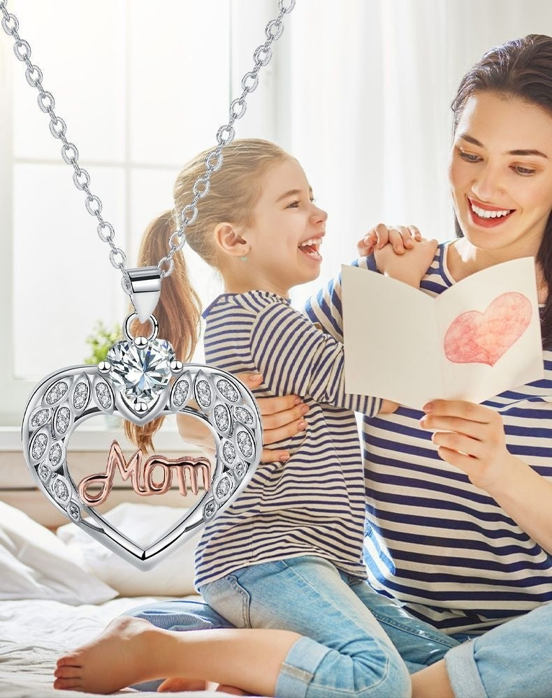 Elegant Fashion Thick Heart-shaped Mom Necklace For Women
