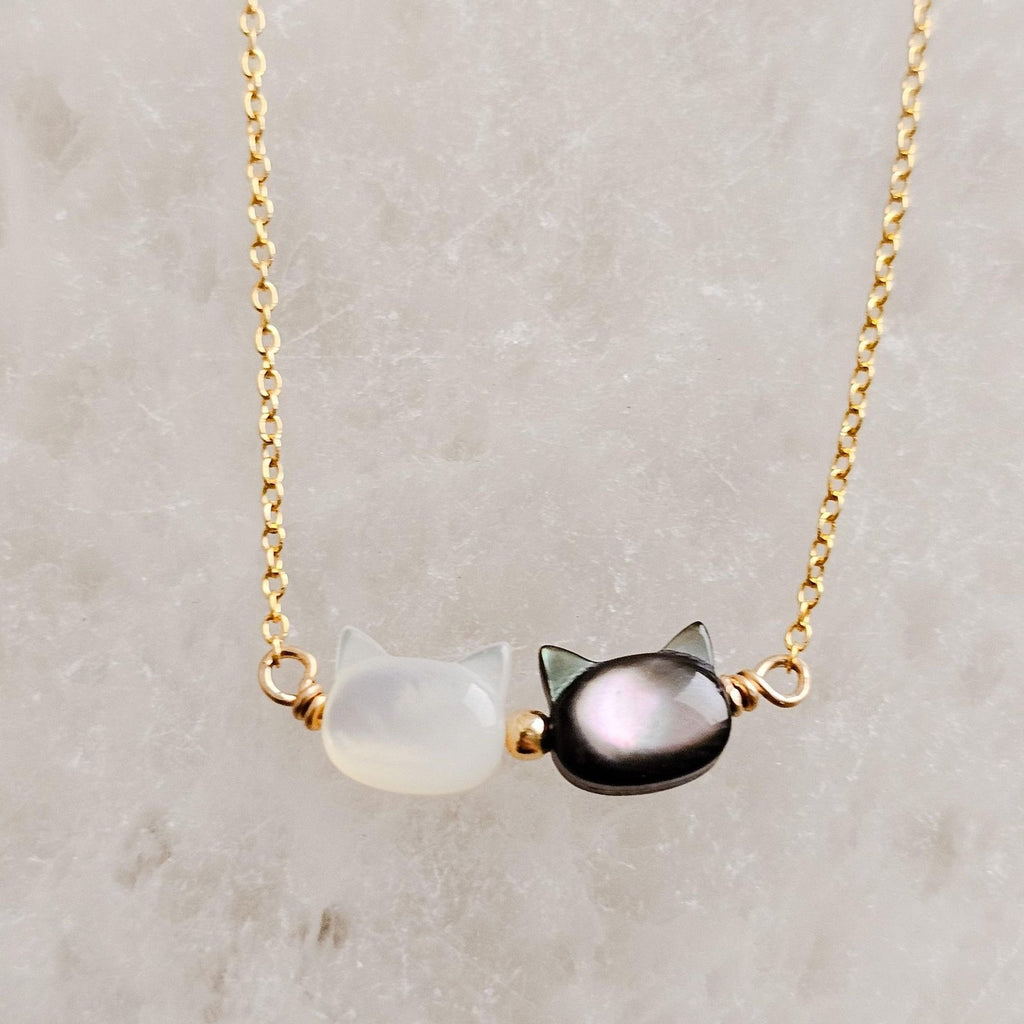 Women's Colorful Shell Cat Necklace Bracelet