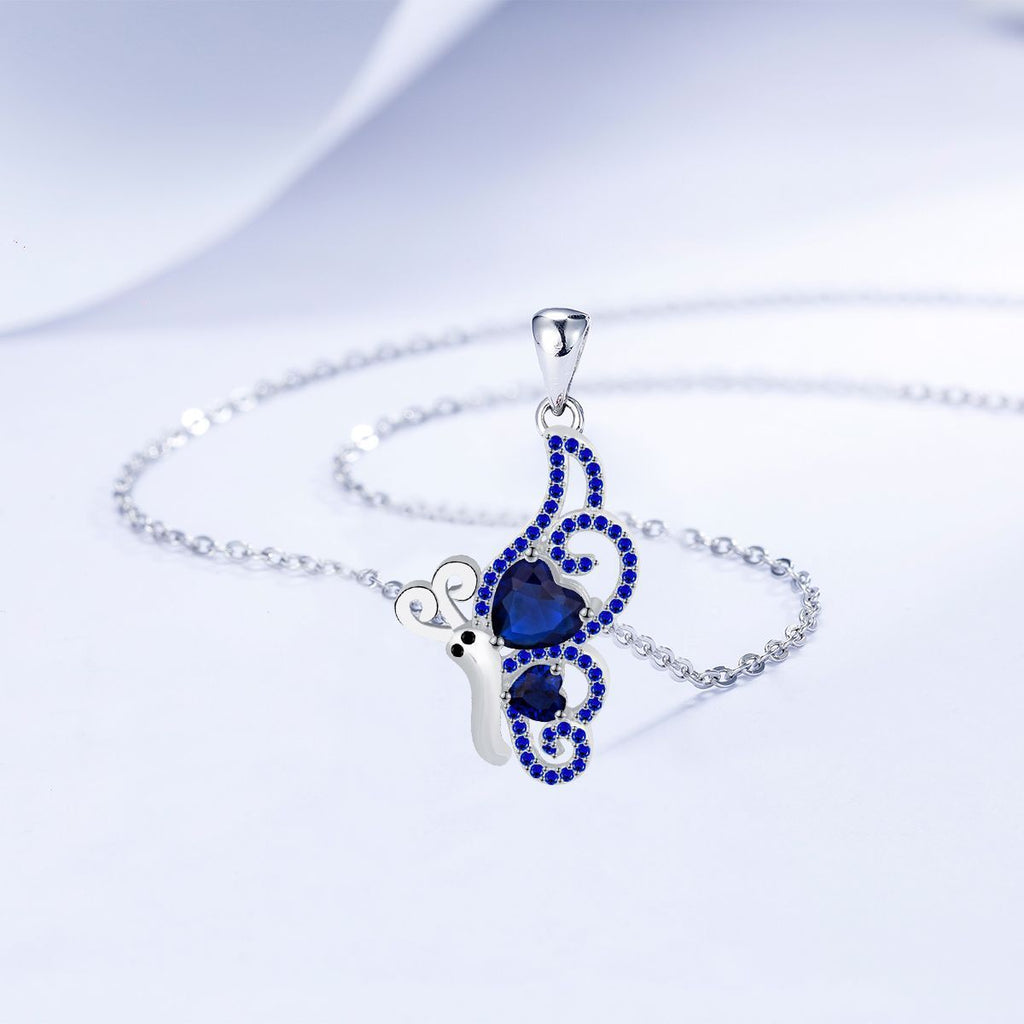 Blue Butterfly Necklace Female Fashion Personality Jewelry High Sense