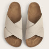 European And American Plus Size Khaki Round Toe Cross Roman Style Slip-on Flat Sandals
