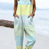 New Summer Digital Printing Button Casual Suspender Trousers