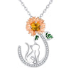 Sunflower Necklace Original Cute Cat Pendant