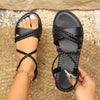 Women's Summer Elastic Band Slip-on Comfortable Lightweight Roman Flat Sandals