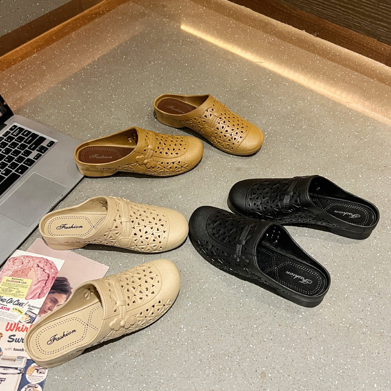 Flat Toe Box New Niche Fairy Style Half Slippers