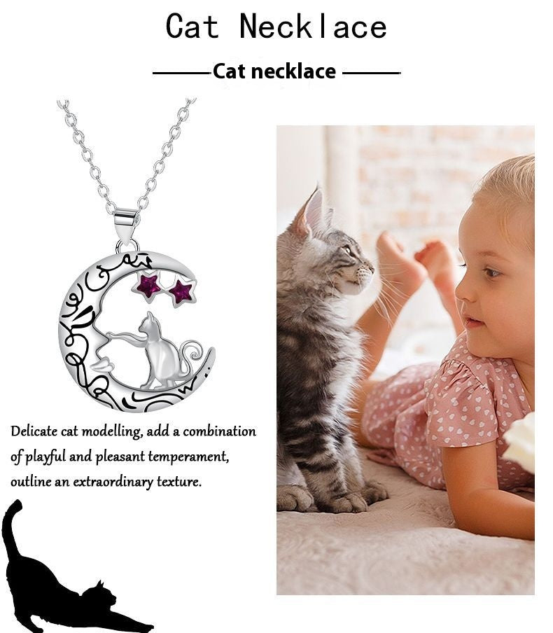 European And American Cat Pendant Necklace Women's High Sense