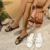One-word Trawl Red Beach Roman Sandals