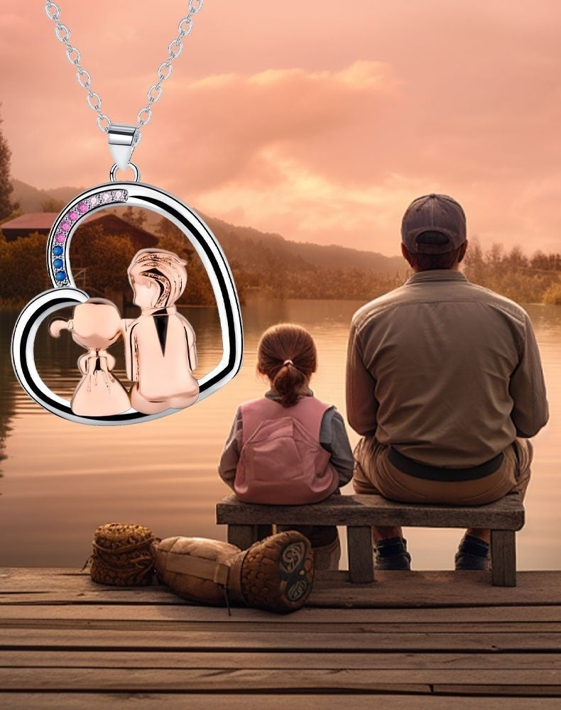 European And American Fashion Necklace Love Father And Daughter Affection Ornament