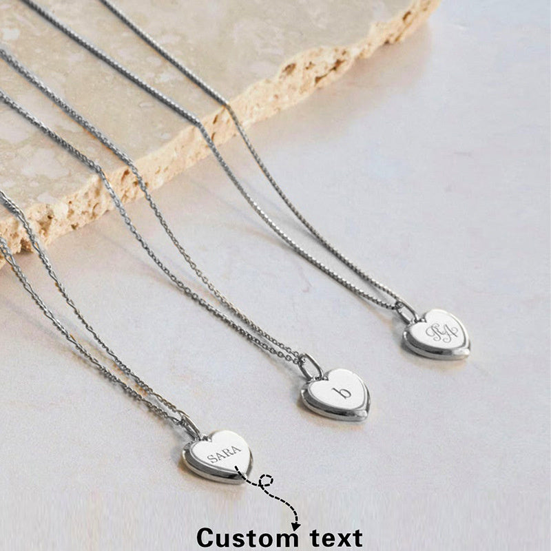 A Fashionable Heart-shaped Necklace With Letters For Ladies